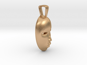 Jewelry African Dan Mask Pendant in Natural Bronze
