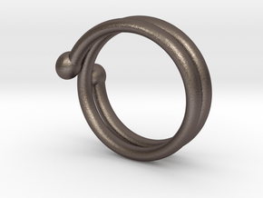 small hand ring in Polished Bronzed Silver Steel