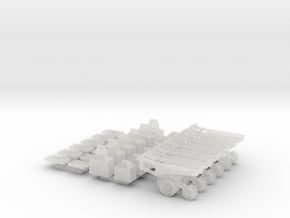 1/64 7200 Series Row Units, 6 pack, Conventional in Clear Ultra Fine Detail Plastic