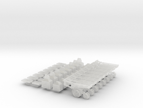1/64 7200 Series Row Units, 8 pack, Conventional in Clear Ultra Fine Detail Plastic