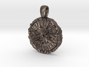 Citrus Slice Pendant in Polished Bronzed-Silver Steel