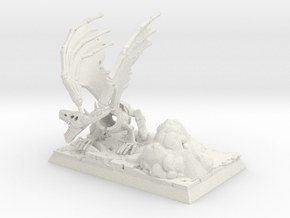 Undead Dragon with base in White Natural Versatile Plastic