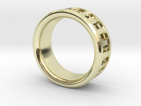 Drive Pulley Ring in 14k Gold Plated Brass