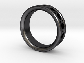 X Ring in Polished and Bronzed Black Steel: 10.5 / 62.75