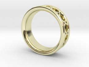 X Ring in 14k Gold Plated Brass: 11 / 64
