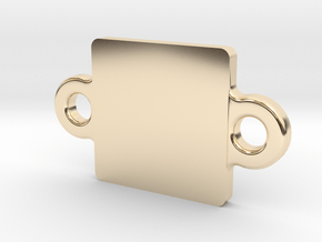 custom square pendant 1 letter in 14k Gold Plated Brass