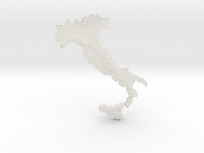Italy Heightmap in White Natural Versatile Plastic