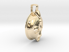 Jewelry Bird Happiness Mask Pendant in 9K Yellow Gold 