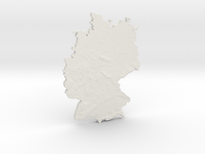 Germany Heightmap in White Natural Versatile Plastic