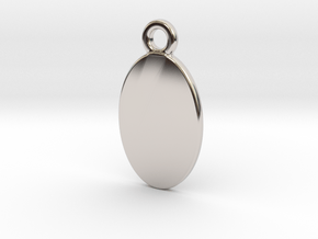 Oval medal 15 x 10 mm in Rhodium Plated Brass