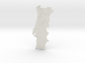 Portugal Heightmap in White Natural Versatile Plastic