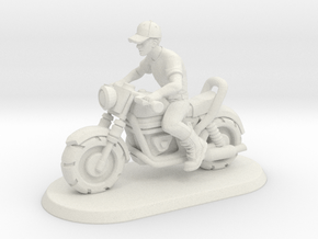 1/144 Motorcycle Rider in White Natural Versatile Plastic
