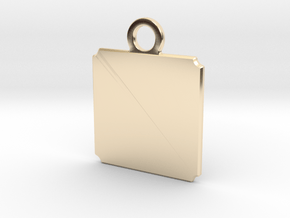 square pendant 16 x 16 mm in 9K Yellow Gold 