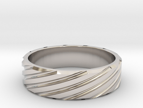 Dynamic Band All sizes, multisize in Rhodium Plated Brass: 10 / 61.5