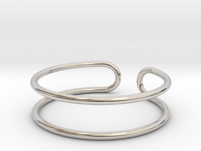 Minimal open wire ring All sizes, multisize in Rhodium Plated Brass: 5 / 49