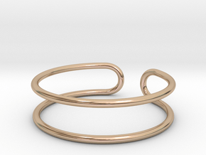 Minimal open wire ring All sizes, multisize in 9K Rose Gold : 5 / 49