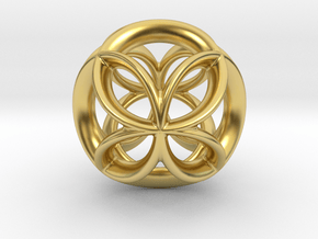 4 PETALS BEAD 2024 in Polished Brass