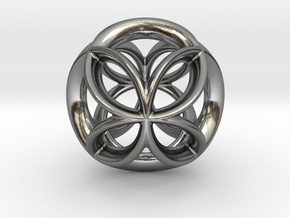4 PETALS BEAD 2024 in Polished Silver