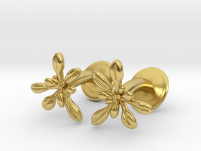 Arabidopsis Cufflinks - Science Jewelry in Polished Brass