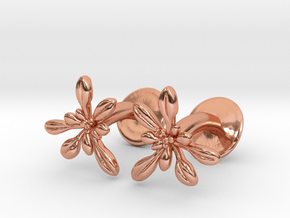 Arabidopsis Cufflinks - Science Jewelry in Polished Copper