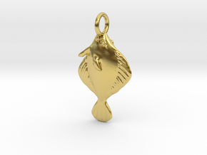 Amphistium Fish Pendant - Paleontology Jewelry in Polished Brass