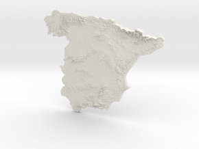 Spain heightmap in White Natural Versatile Plastic