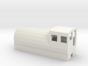 Fireless Locomotive in White Natural Versatile Plastic