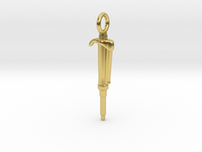 Pipette Pendant - Science Jewelry in Polished Brass