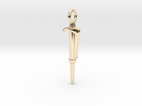 Pipette Pendant - Science Jewelry in 14K Yellow Gold