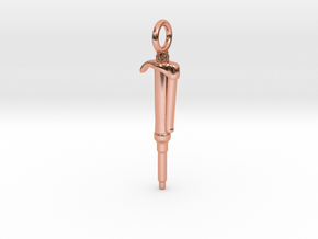Pipette Pendant - Science Jewelry in Polished Copper