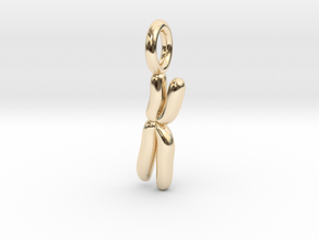 Chromosome Pendant - Science Jewelry in 14K Yellow Gold