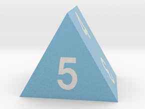 d5 Triangular Prism "No Field Five" in Natural Full Color Sandstone
