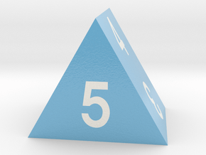 d5 Triangular Prism "No Field Five" in Smooth Full Color Nylon 12 (MJF)