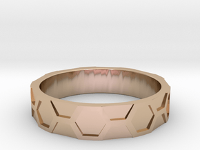 Honey comb band all sizes, multisize in 9K Rose Gold : 5 / 49