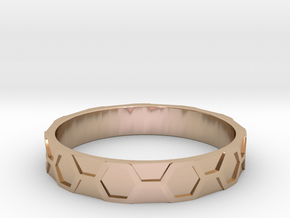 Honey comb band all sizes, multisize in 9K Rose Gold : 10 / 61.5