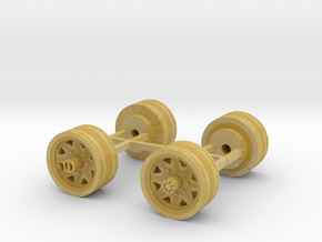1/64  8 lug wagon wheel 4wd in Tan Fine Detail Plastic