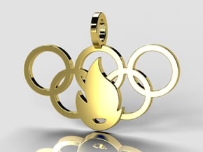 Olympic Games Paris 2024 in 14K Yellow Gold