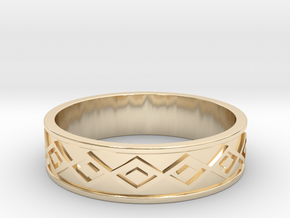 Tolteca Band All sizes, multisize in 14k Gold Plated Brass: 11.5 / 65.25