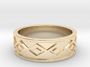 Tolteca Band All sizes, multisize in 14k Gold Plated Brass: 5 / 49