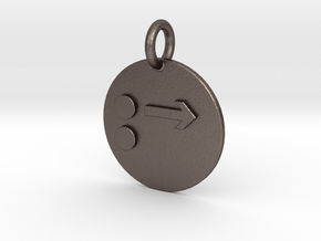 Pendant Newton's First Law B in Polished Bronzed-Silver Steel