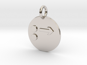Pendant Newton's First Law B in Rhodium Plated Brass