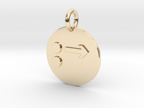 Pendant Newton's First Law B in 14k Gold Plated Brass