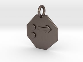 Pendant Newton's First Law C in Polished Bronzed-Silver Steel