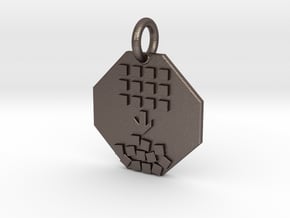 Pendant Entropy B in Polished Bronzed-Silver Steel