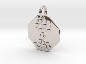 Pendant Entropy B in Rhodium Plated Brass