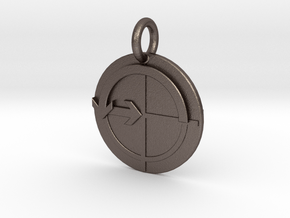 Pendant Euler's Identity C in Polished Bronzed-Silver Steel