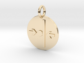 Pendant Newton's Third Law C in 14k Gold Plated Brass