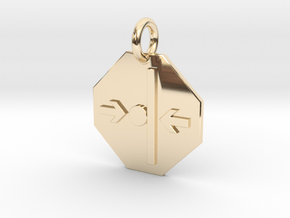 Pendant Newton's Third Law B in 14k Gold Plated Brass