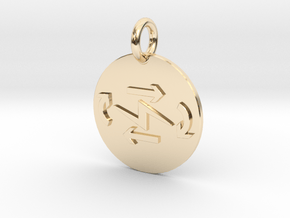 Pendant Thermodynamics First Law C in 14k Gold Plated Brass