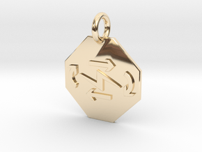 Pendant Thermodynamics First Law B in 14k Gold Plated Brass